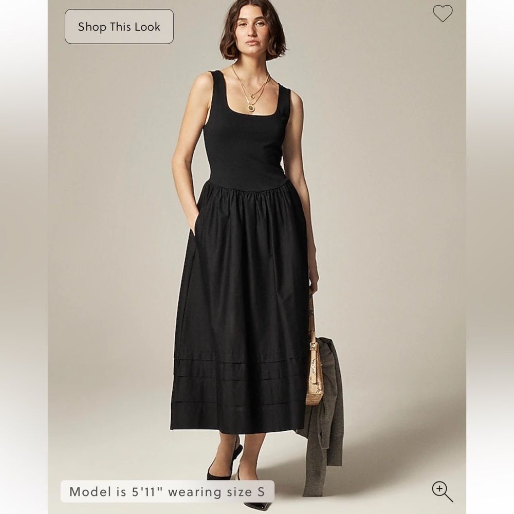 J. Crew Black Sleeveless Scoop Neck Maxi Dress